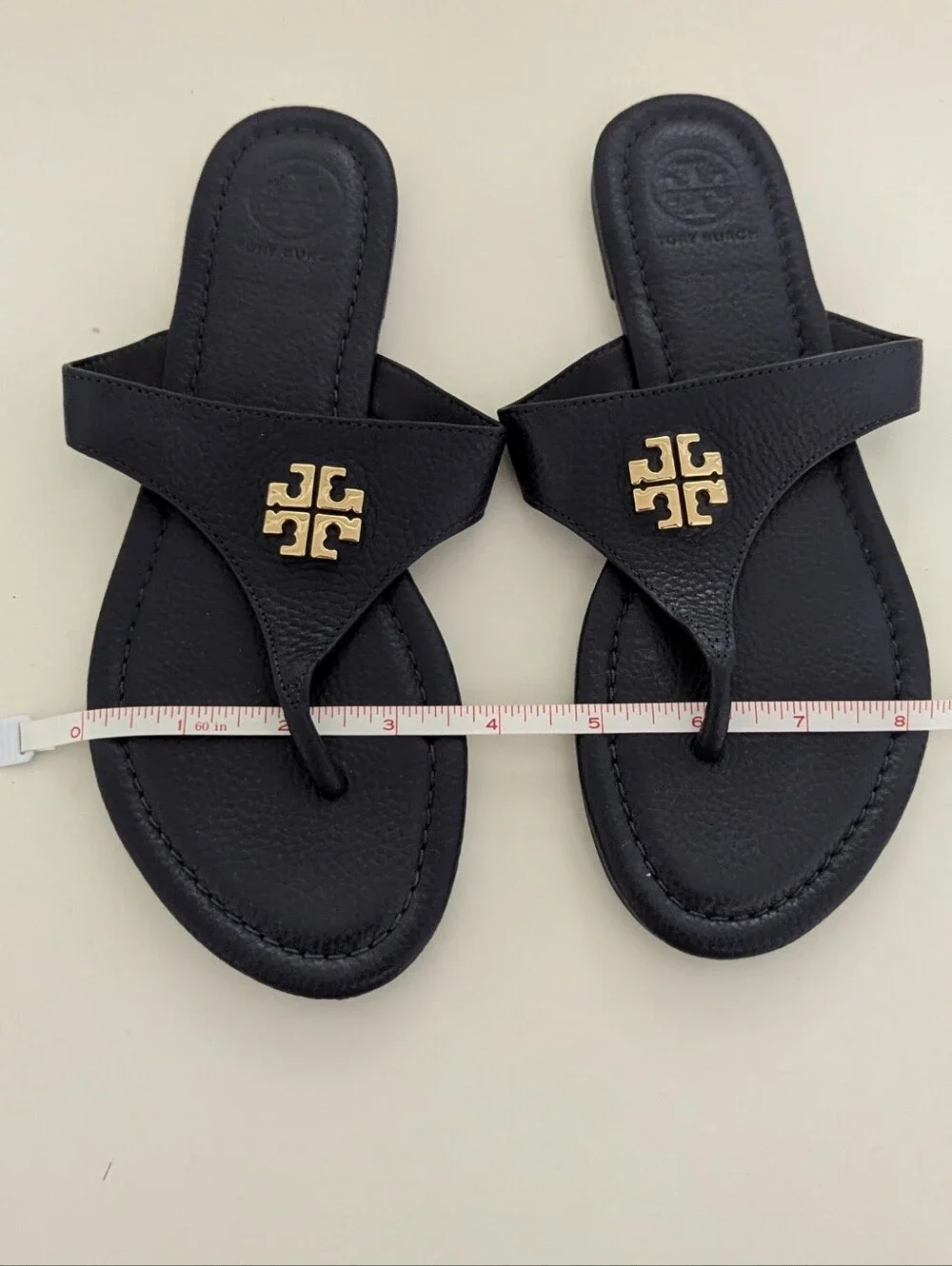 EUC! Tory Burch Jolie Flat Thong Sandal In Navy Blue Size 6.5